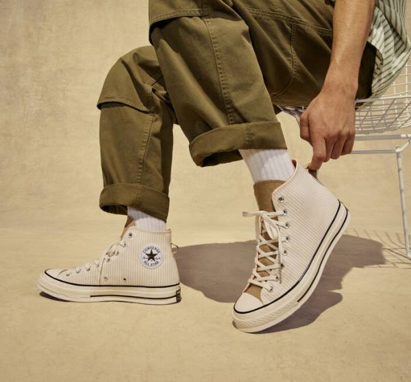 Tenis Altos Converse Chuck 70 Crafted Stripe Bota Marrom | CV-423PVC