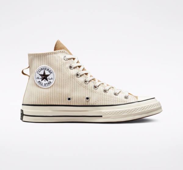 Tenis Altos Converse Chuck 70 Crafted Stripe Bota Marrom | CV-423PVC