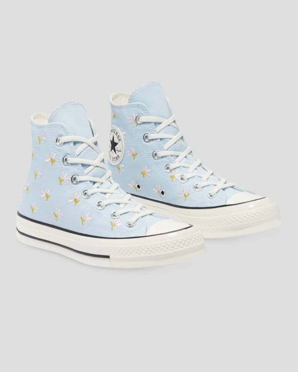 Tenis Altos Converse Chuck 70 Embroidered Garden Party Bota Azules | CV-094VIY