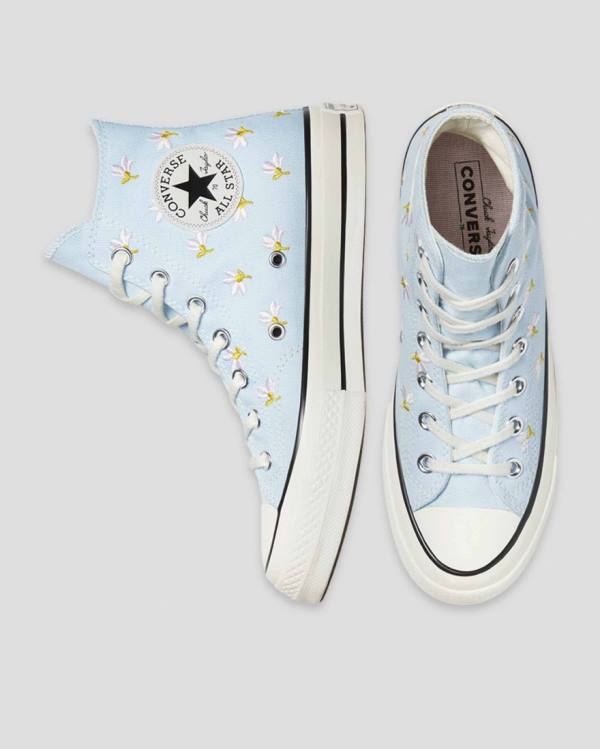 Tenis Altos Converse Chuck 70 Embroidered Garden Party Bota Azules | CV-094VIY