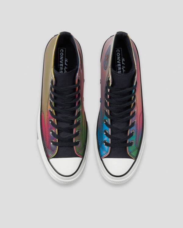 Tenis Altos Converse Chuck 70 Iridescent Bota Negros | CV-129QDK