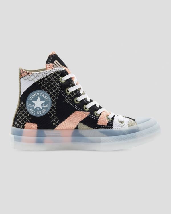 Tenis Altos Converse Chuck 70 Knit Print Bota Negros Naranjas | CV-264MRY