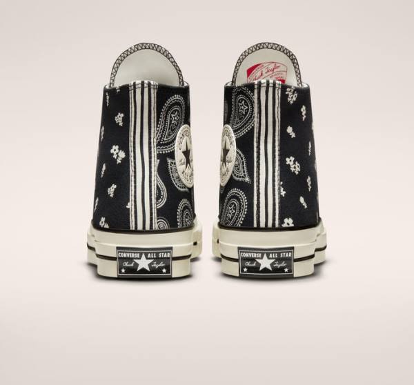 Tenis Altos Converse Chuck 70 Paisley Bota Negros | CV-985PWK