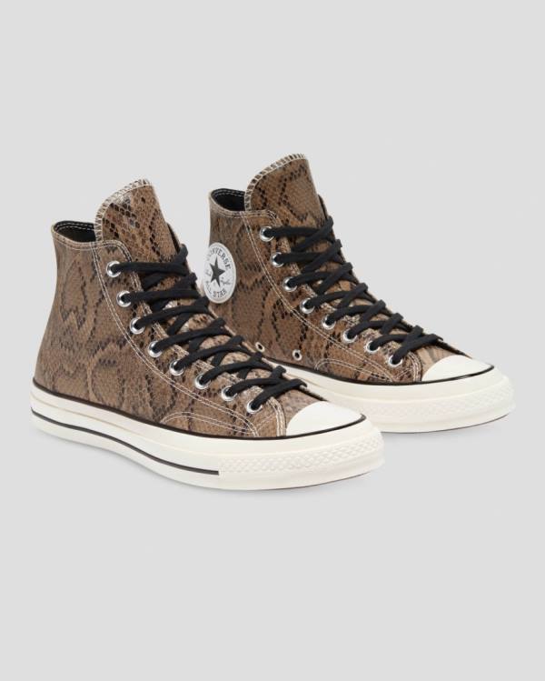 Tenis Altos Converse Chuck 70 Reptile Gamuza Bota Marrom | CV-156DOU