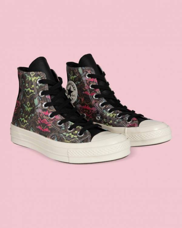 Tenis Altos Converse Chuck 70 Satin Snake Print Bota Negros | CV-025IEG