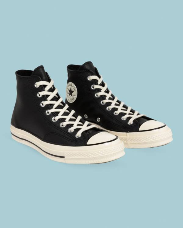 Tenis Altos Converse Chuck 70 Seasonal Cuero Bota Negros | CV-124JXP