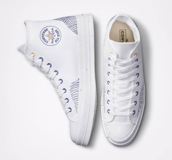 Tenis Altos Converse Chuck 70 Stitched Bota Blancos Azules | CV-309SDX