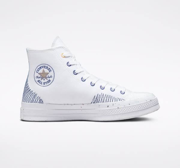 Tenis Altos Converse Chuck 70 Stitched Bota Blancos Azules | CV-309SDX