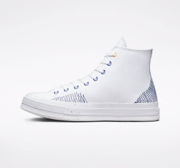 Tenis Altos Converse Chuck 70 Stitched Bota Blancos Azules | CV-315CJQ