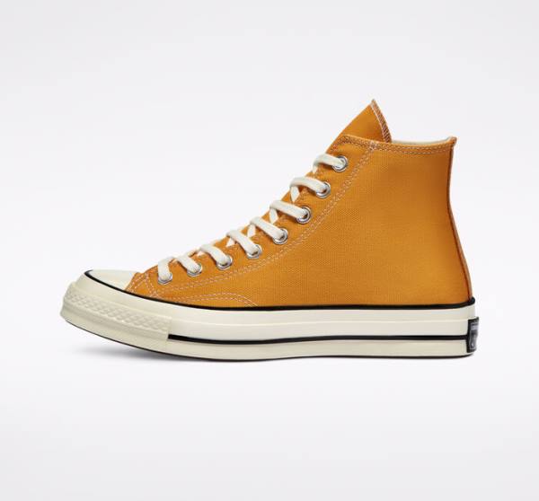 Tenis Altos Converse Chuck 70 Sunflower Yellow Bota Negros | CV-682WCO