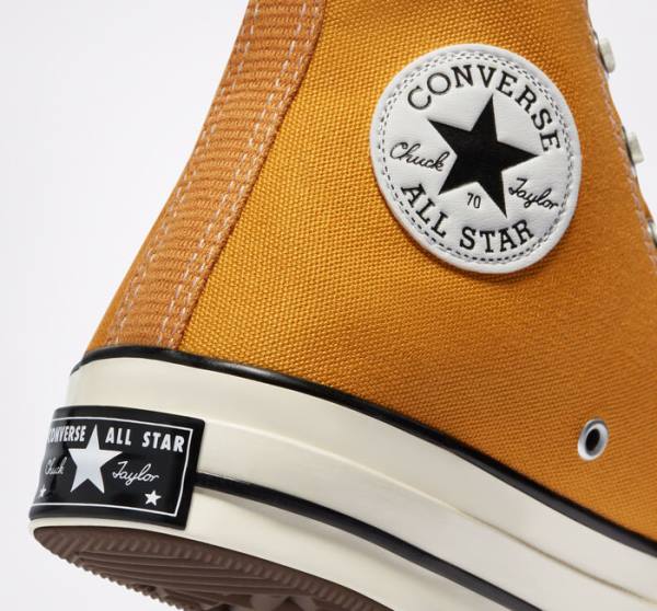 Tenis Altos Converse Chuck 70 Sunflower Yellow Bota Negros | CV-682WCO