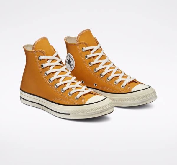 Tenis Altos Converse Chuck 70 Sunflower Yellow Bota Negros | CV-682WCO