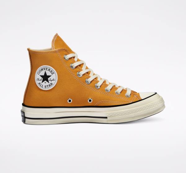 Tenis Altos Converse Chuck 70 Sunflower Yellow Bota Negros | CV-682WCO