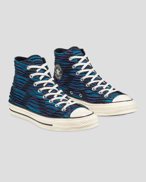 Tenis Altos Converse Chuck 70 Wavy Knit Bota Azules | CV-047ZSH