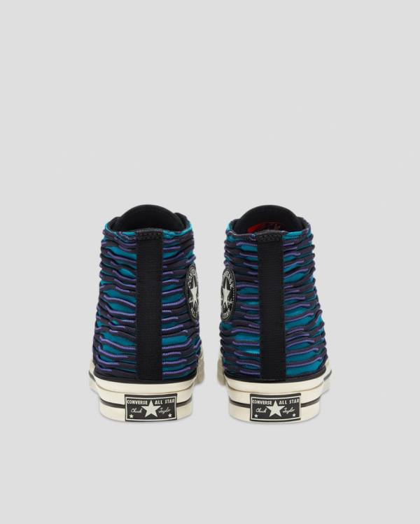 Tenis Altos Converse Chuck 70 Wavy Knit Bota Azules | CV-047ZSH