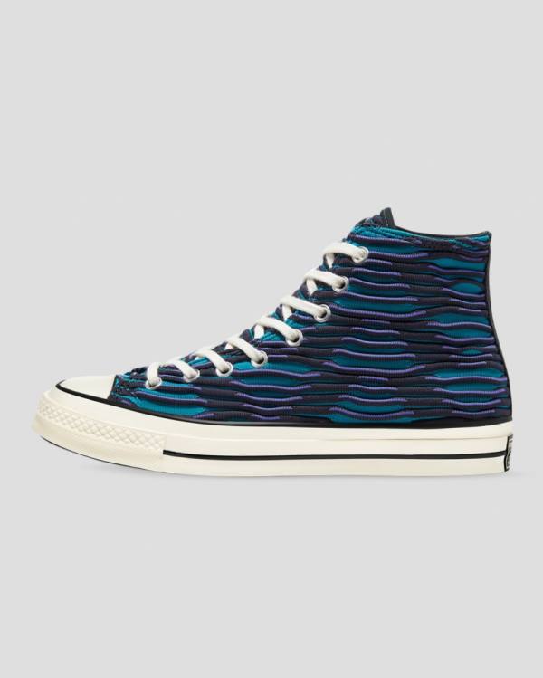 Tenis Altos Converse Chuck 70 Wavy Knit Bota Azules | CV-124ESD