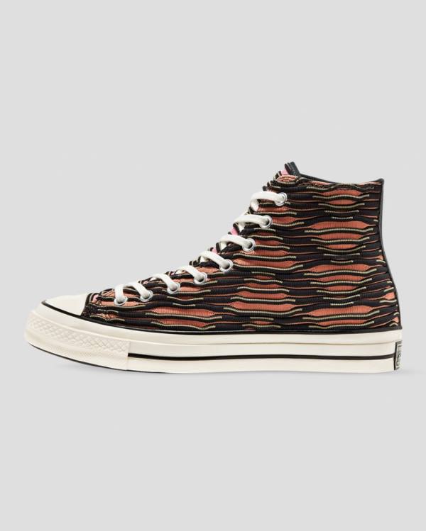 Tenis Altos Converse Chuck 70 Wavy Knit Bota Naranjas Negros Morados | CV-130TNP