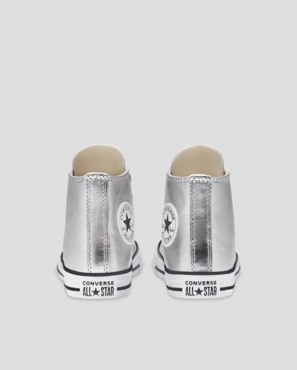 Tenis Altos Converse Chuck Taylor All Star Metallic Bota Plateados | CV-013ISL