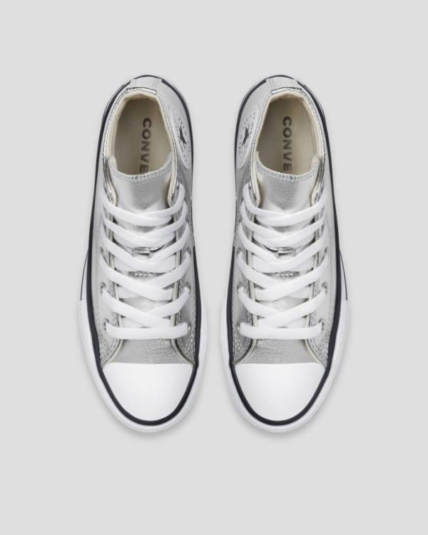 Tenis Altos Converse Chuck Taylor All Star Metallic Bota Plateados | CV-013ISL