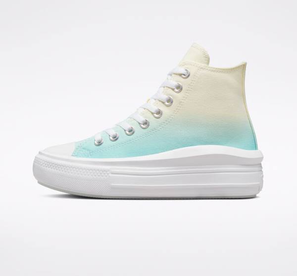 Tenis Altos Converse Chuck Taylor All Star Move Plataforma Ombre Bota Blancos | CV-024BYK