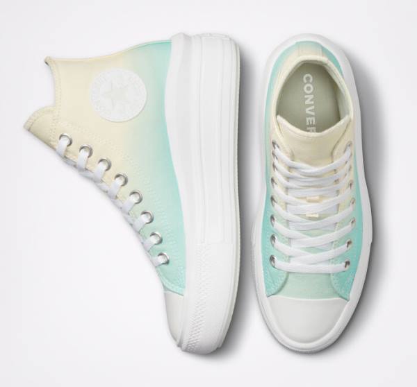 Tenis Altos Converse Chuck Taylor All Star Move Plataforma Ombre Bota Blancos | CV-024BYK