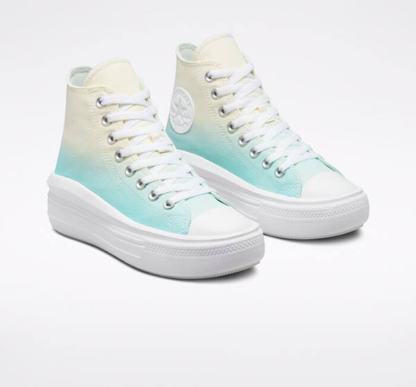 Tenis Altos Converse Chuck Taylor All Star Move Plataforma Ombre Bota Blancos | CV-024BYK