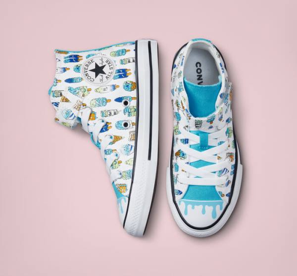 Tenis Altos Converse Chuck Taylor All Star Easy-On Frozen Treats Bota Blancos Azules Verdes Claro | CV-027XDJ