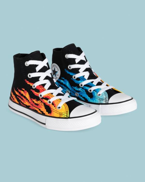 Tenis Altos Converse Chuck Taylor All Star Flame Print Bota Negros | CV-041AOY