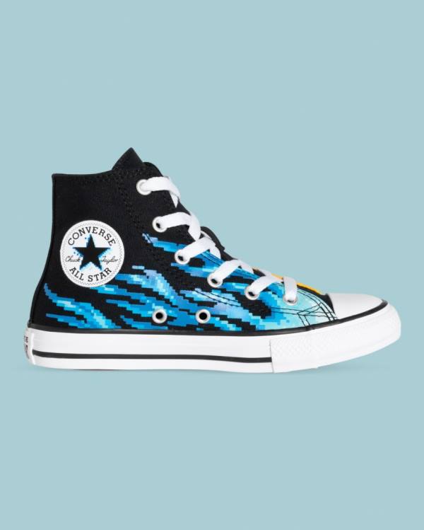 Tenis Altos Converse Chuck Taylor All Star Flame Print Bota Negros | CV-041AOY