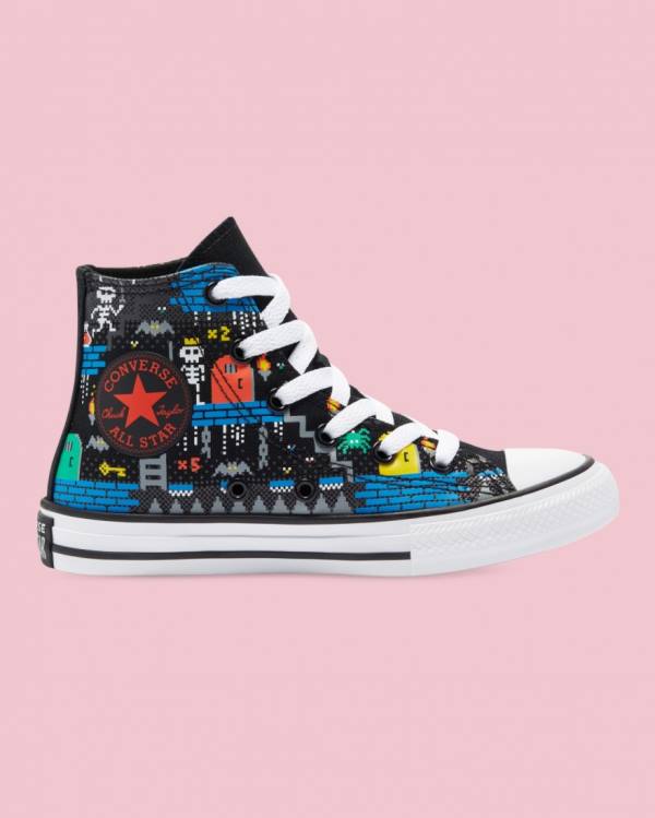 Tenis Altos Converse Chuck Taylor All Star Gamer Print Bota Negros | CV-063THB