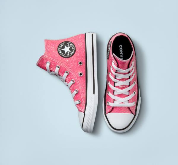 Tenis Altos Converse Chuck Taylor All Star Invierno Glitter Bota Rosas Negros Blancos | CV-083HXQ