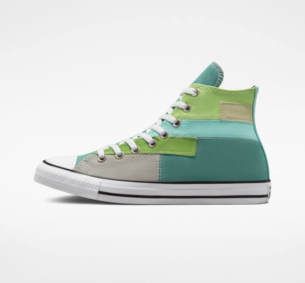 Tenis Altos Converse Chuck Taylor All Star Patchwork Bota Verdes Claro Azules | CV-087ZIU