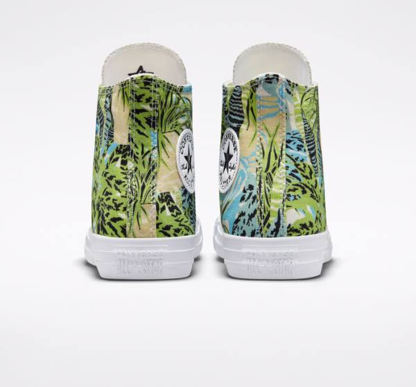 Tenis Altos Converse Chuck Taylor All Star Tropical Florals Bota Verdes Claro Blancos | CV-089LWM