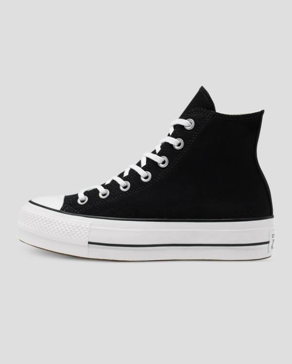 Tenis Altos Converse Chuck Taylor All Star Lift Lona Bota Negros | CV-103OFS