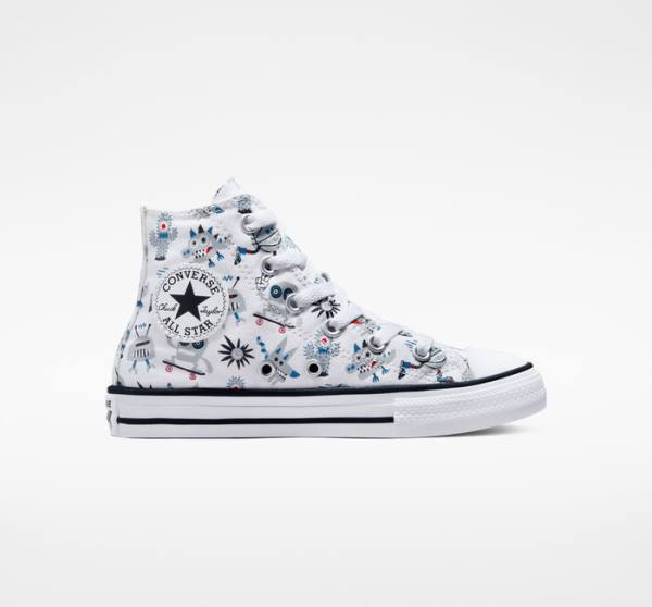 Tenis Altos Converse Chuck Taylor All Star Creatures Bota Blancos Grises Azules | CV-123UFE