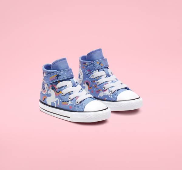 Tenis Altos Converse Chuck Taylor All Star Unicons Hook and Loop Bota Azules Claro Negros Blancos | CV-126LJZ