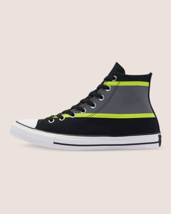 Tenis Altos Converse Chuck Taylor All Star Hi-Vis Bota Negros | CV-135BXZ