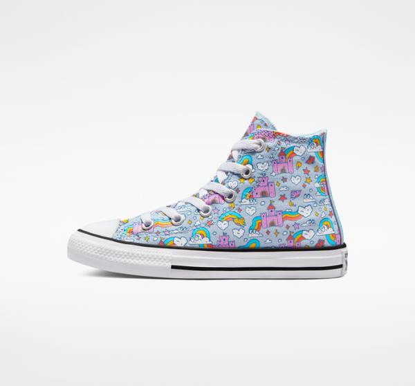 Tenis Altos Converse Chuck Taylor All Star Rainbow Castles Bota Azules Rosas | CV-147OTK