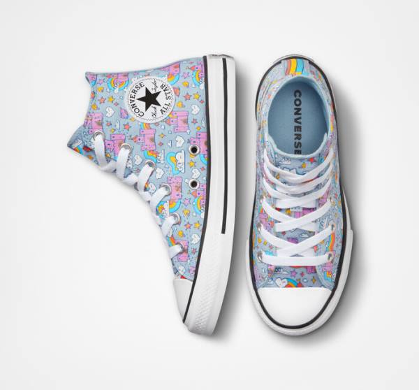 Tenis Altos Converse Chuck Taylor All Star Rainbow Castles Bota Azules Rosas | CV-147OTK