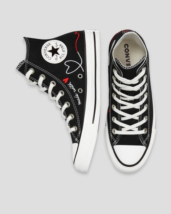 Tenis Altos Converse Chuck Taylor All Star Love Thread Bota Negros | CV-149HTK