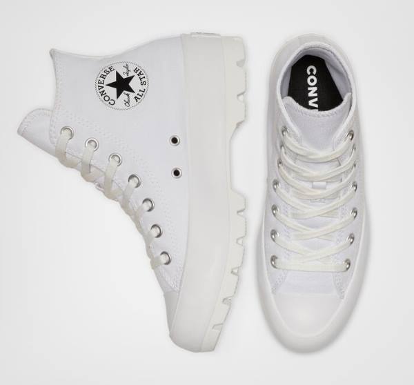 Tenis Altos Converse Chuck Taylor All Star Lugged Bota Blancos Negros Blancos | CV-152ZQL