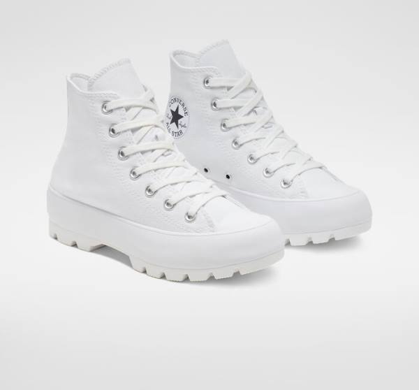 Tenis Altos Converse Chuck Taylor All Star Lugged Bota Blancos Negros Blancos | CV-152ZQL