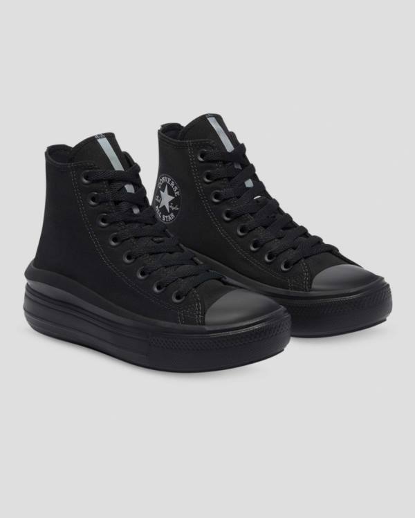 Tenis Altos Converse Chuck Taylor All Star Move Festival Plataforma Bota Negros | CV-176WXB