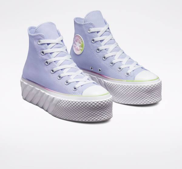 Tenis Altos Converse Chuck Taylor All Star 2X Lift Plataforma Pastel Gradient Bota Azules Blancos | CV-216BPU