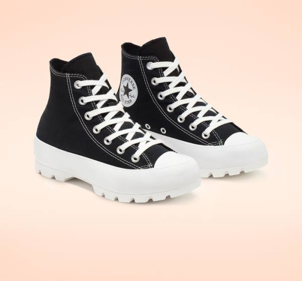 Tenis Altos Converse Chuck Taylor All Star Lugged Bota Negros Blancos | CV-217ZFG