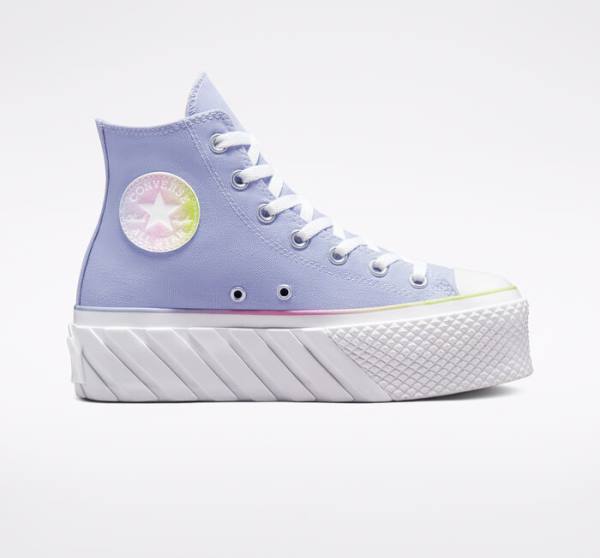 Tenis Altos Converse Chuck Taylor All Star 2X Lift Plataforma Pastel Gradient Bota Azules Blancos | CV-231FOJ