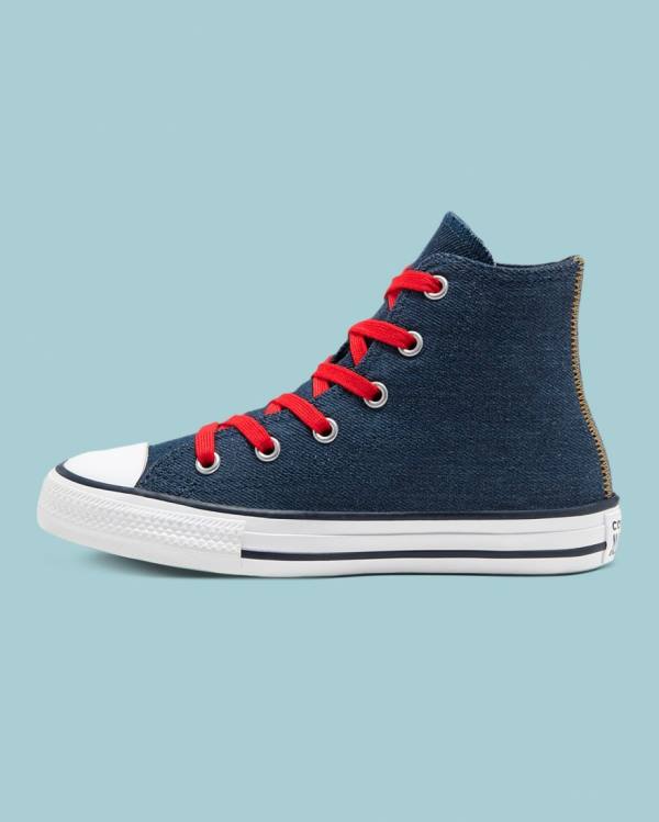 Tenis Altos Converse Chuck Taylor All Star Denim Reverse Twill Bota Azules | CV-247SDI