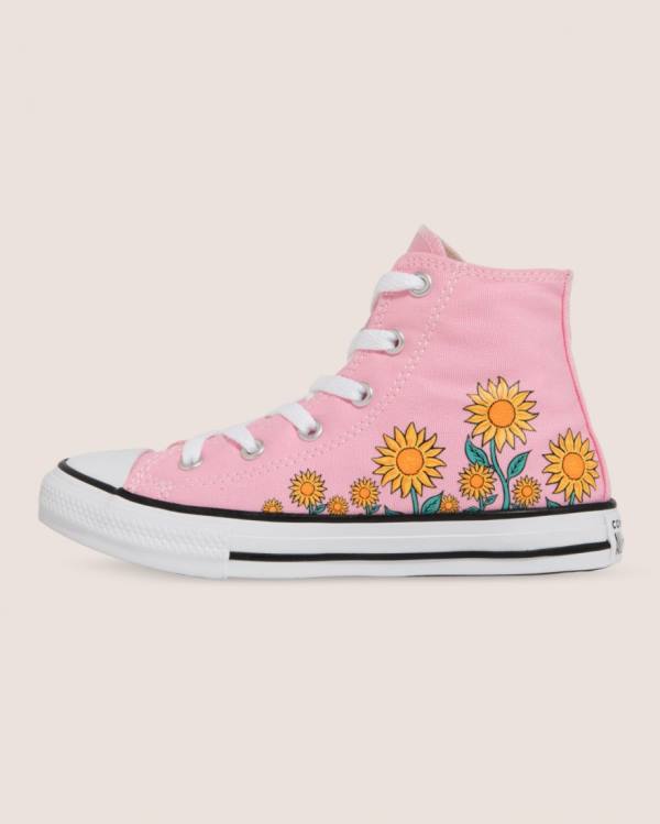 Tenis Altos Converse Chuck Taylor All Star Sunflower Print Bota Rosas | CV-249JKX