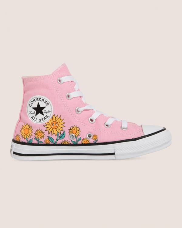 Tenis Altos Converse Chuck Taylor All Star Sunflower Print Bota Rosas | CV-249JKX