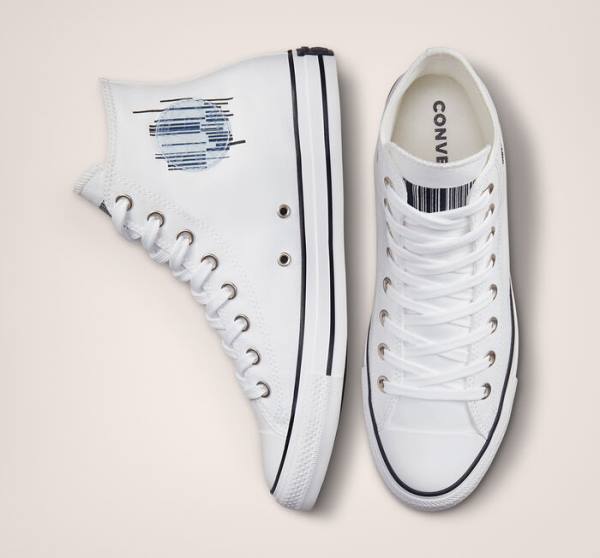 Tenis Altos Converse Chuck Taylor All Star Translucent Barcode Bota Blancos Negros Blancos | CV-259LHI